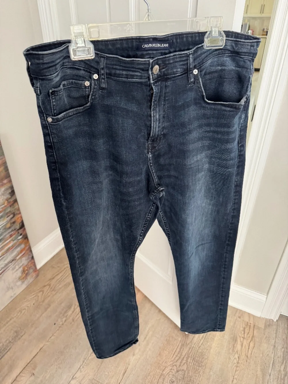 Calvin Klein Jeans Men’s CKJ 026 Slim Fit Dark Wash Denim Jeans 38x32